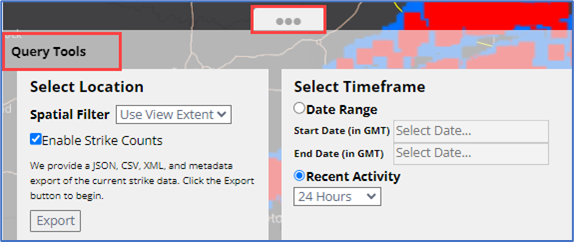 Image with the location of the 3 ellipses at the bottom of the screen to open the Query Tools